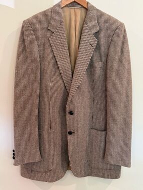 Vintage Empire Haute Nive 100% Pure New Wool Houndstooth Blazer Sport Coat